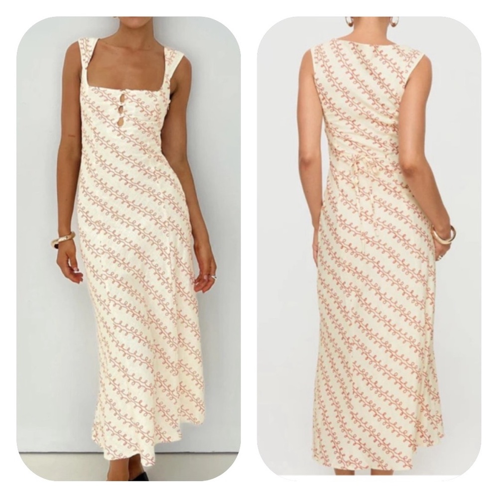 {Princess Polly} Chosen Girl Linen Blend Maxi Dress - Womens 14 - NWT - Picture 12 of 12